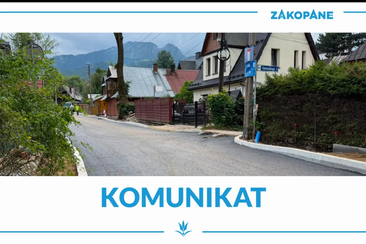Zakopane: zamkną kolejny odcinek ul. Kasprusie. Utrudnienia potrwają do grudnia