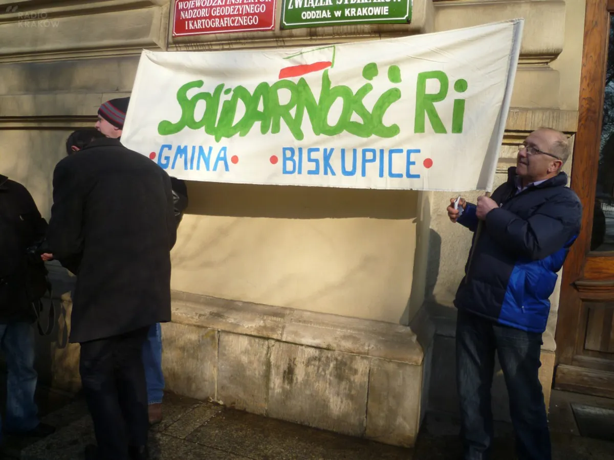 Protest rolników pod Małopolskim Urzędem Wojewódzkim