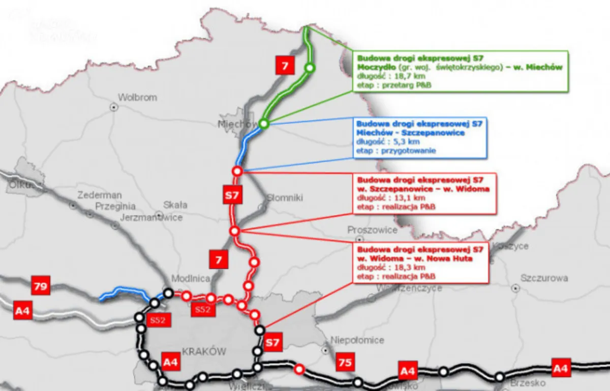 GDDKiA ogłosiła przetarg na fragment S7 w Małopolsce