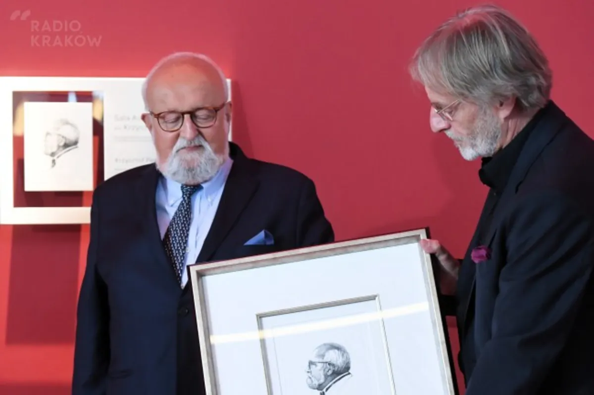 Sala audytoryjna Pendereckiego w ICE Kraków, artysta uczestniczył w otwarciu