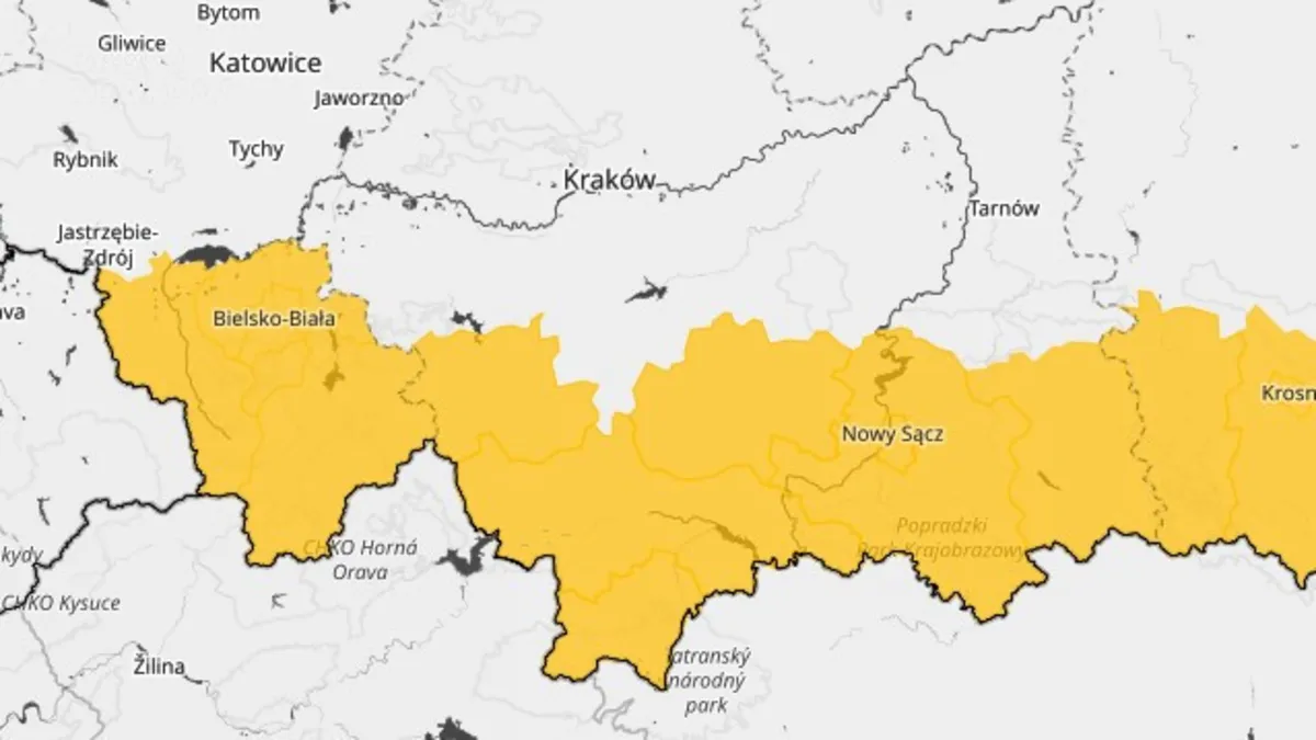 Ostrzeżenia IMGW dla Małopolski