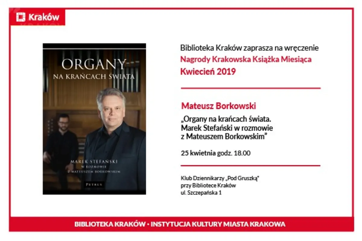 Kwietniowa Krakowska Książka Miesiąca dla Mateusza Borkowskiego