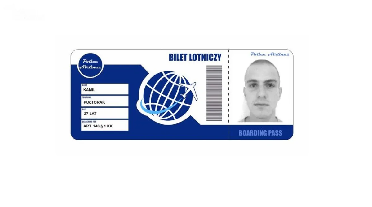 Policjanci poszukują Kamila Pułtoraka z Krakowa przy użyciu... biletu lotniczego