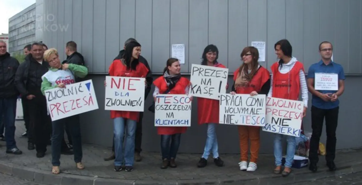 Nie dla zwolnień - pracownicy TESCO protestują