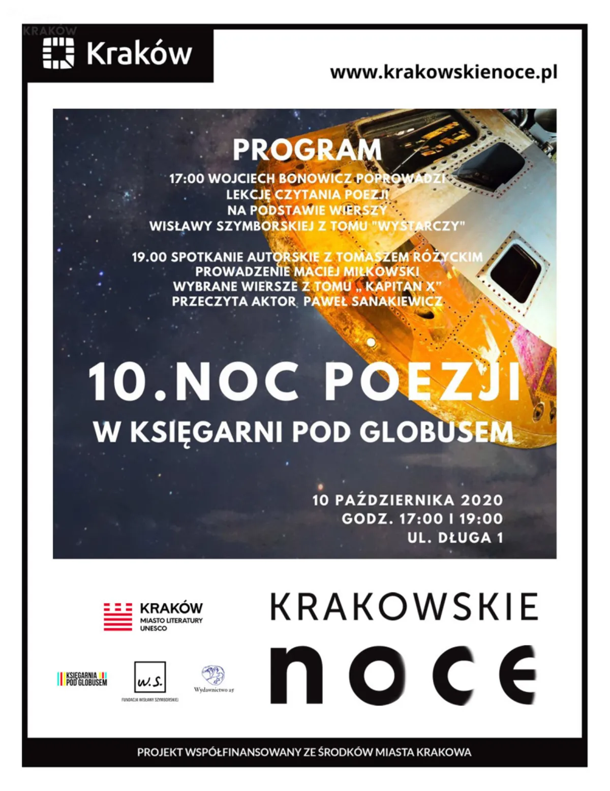 10. Noc Poezji w Księgarni Pod Globusem Szymborska/Bonowicz/Różycki