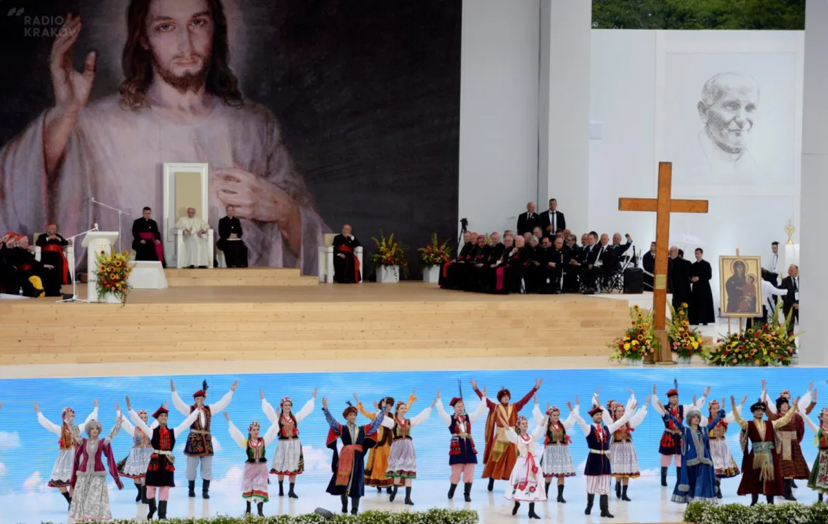 Powitanie papieża Franciszka na Błoniach