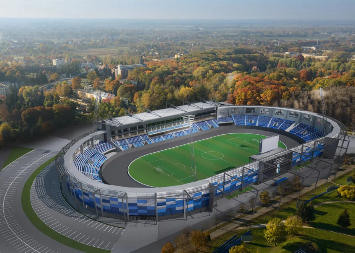 Wizualizacje nowego stadionu piłkarsko-żużlowego w Tarnowie 