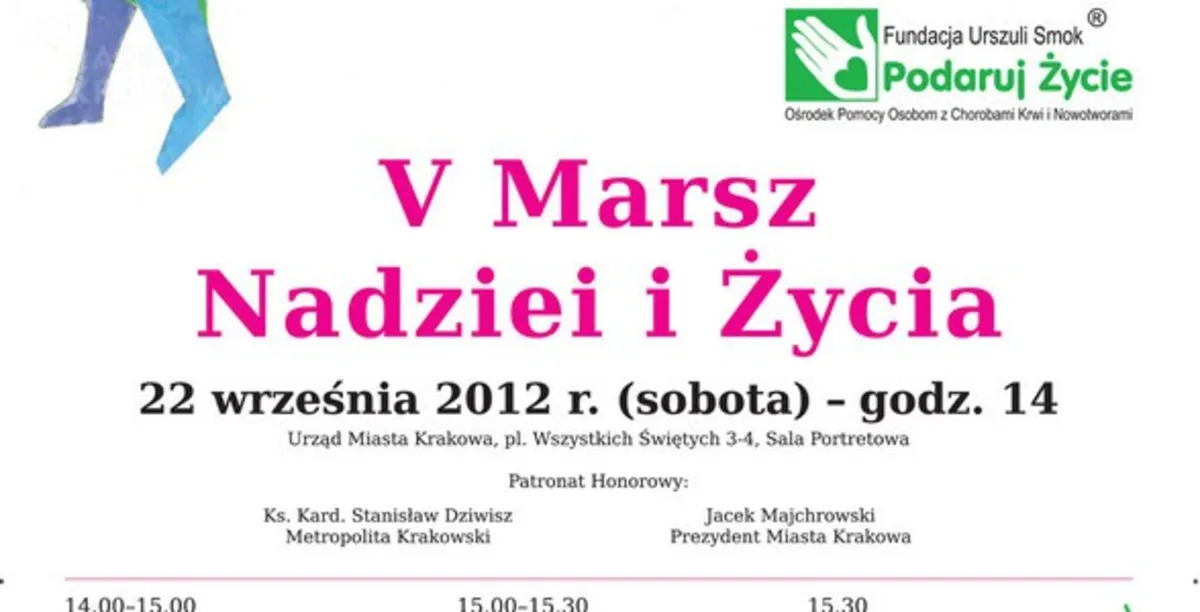 "Marsz Nadziei i Życia" po raz piąty w Krakowie