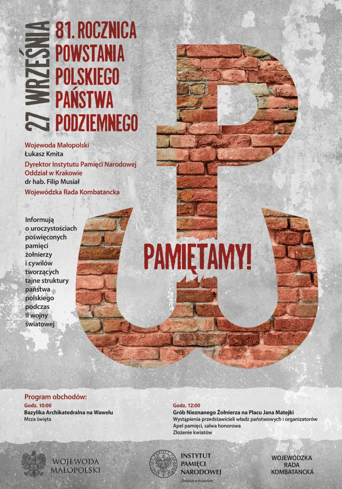 Krakowskie obchody 81. rocznicy powstania Polskiego Państwa Podziemnego