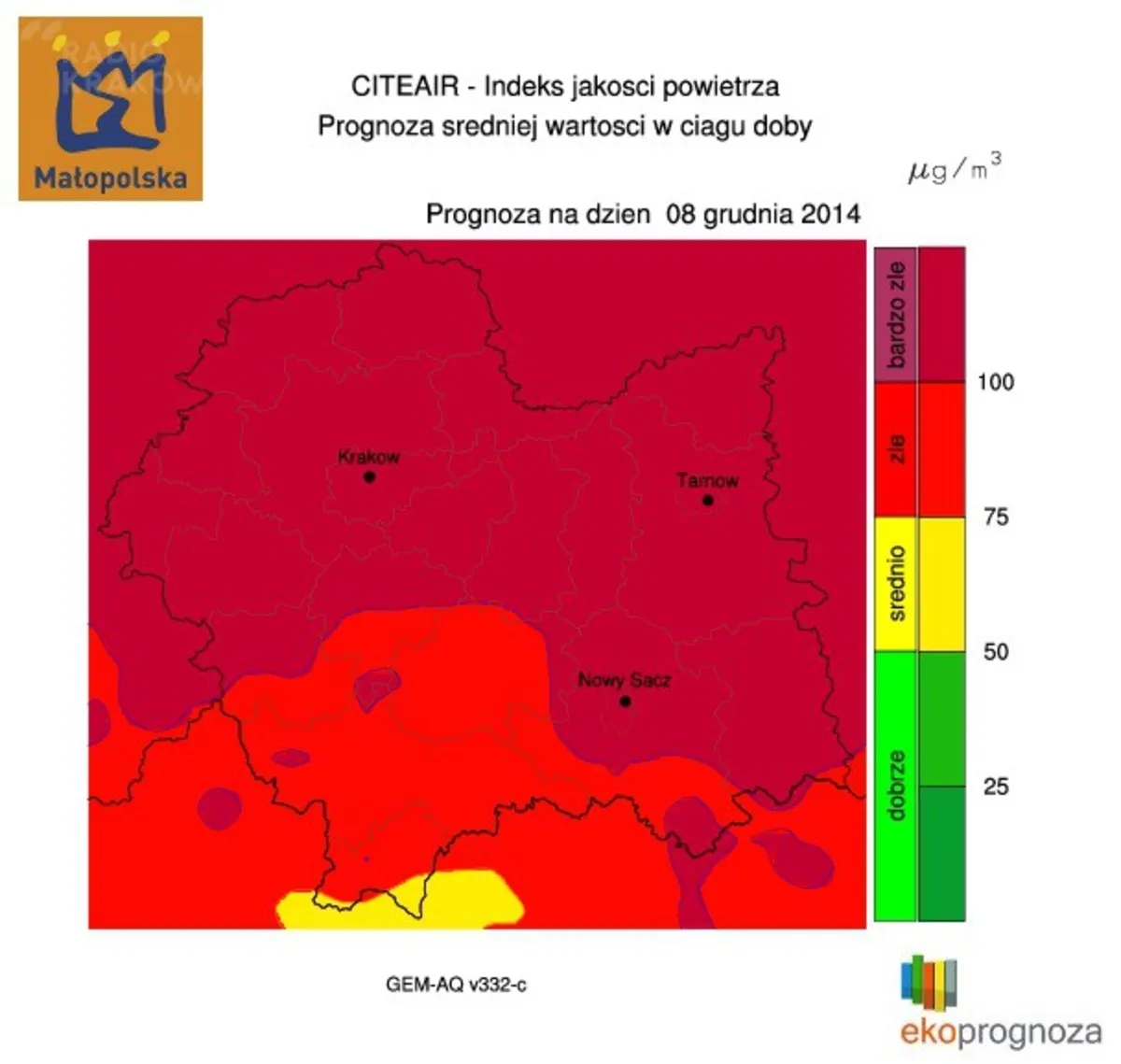 Spore zanieczyszczenie powietrza pod Tatrami. Górale czekają na halny