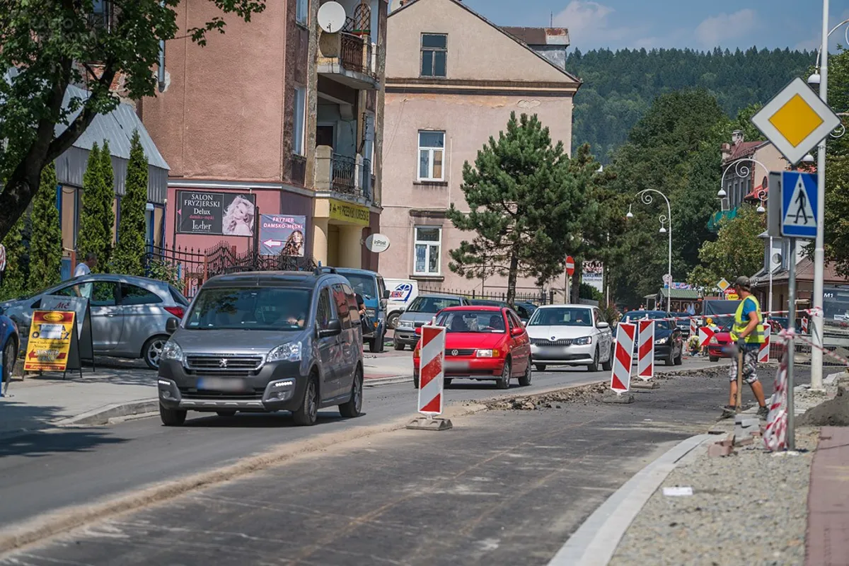 Remont ulicy Kraszewskiego w Krynicy - Zdrój (sierpień 2017)