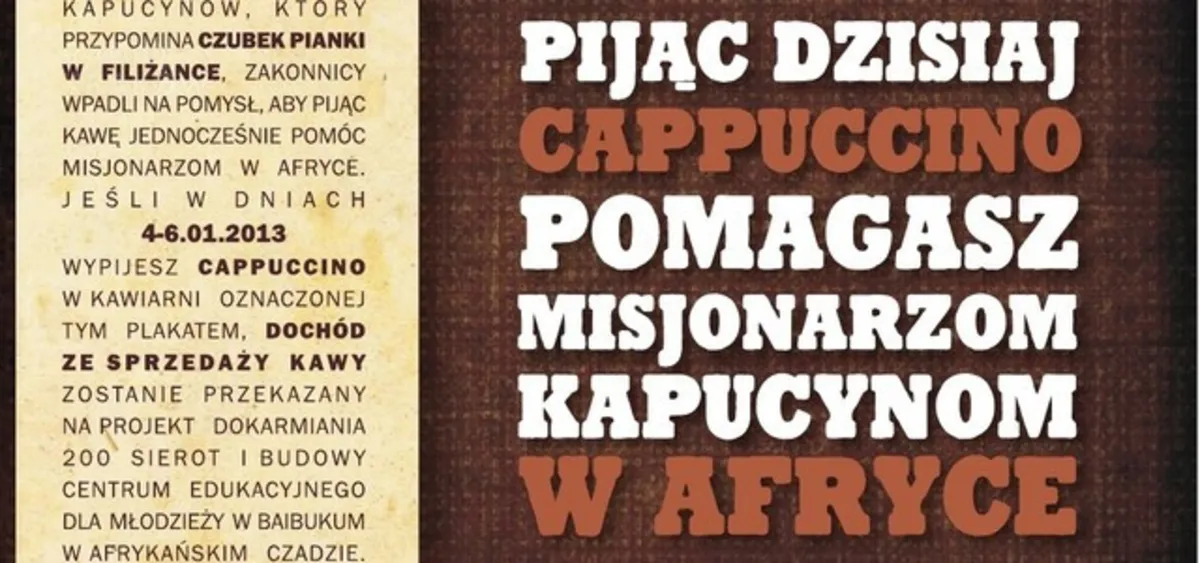 Wypij cappucino, pomóż Afryce
