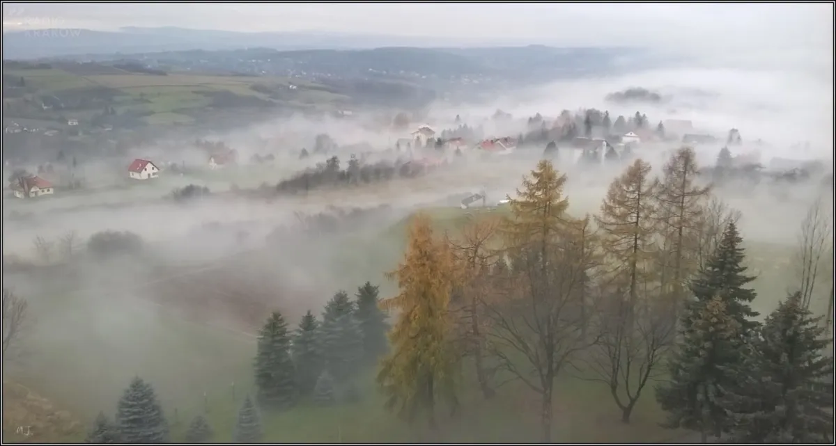 Mglisty poranek w okolicach Wieliczki