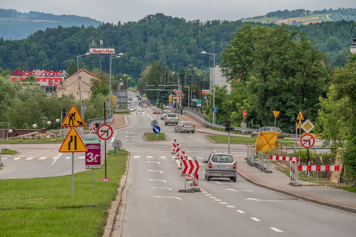 Nowy Sącz. Skrzyżowanie ulic Tarnowskiej, Kazimierza Wielkiego i Bulwar Narwiku