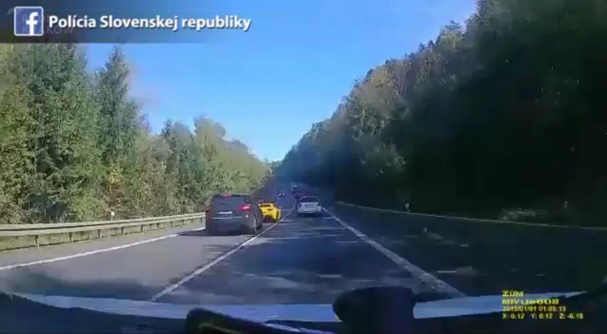 Słowacka policja szuka świadków "wyścigu" polskich kierowców. WIDEO, ZDJĘCIA