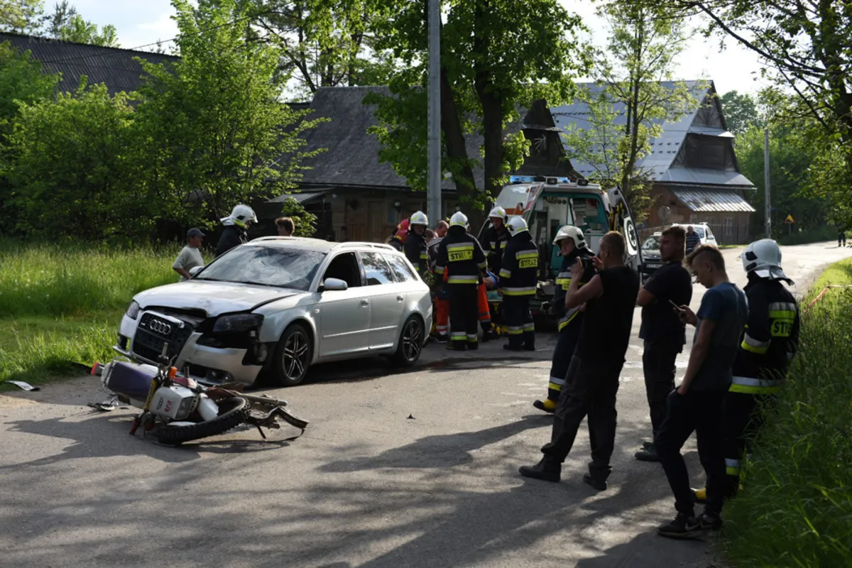 Pijany motocyklista doprowadził do wypadku w Dzianiszu