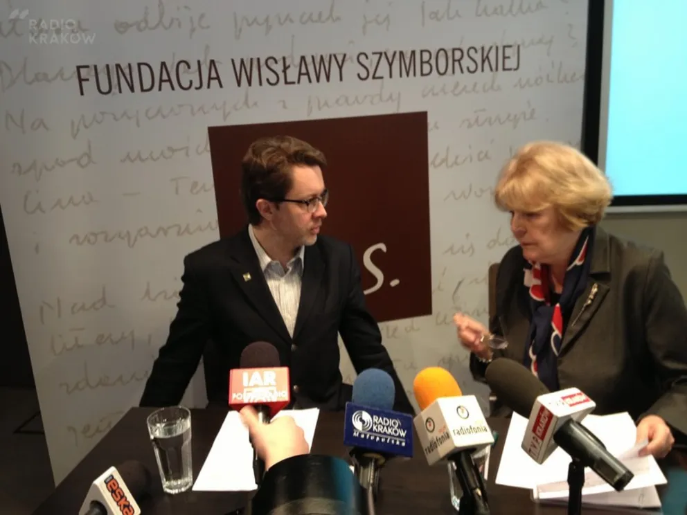 Konferencja prasowa przed pierwszą rocznica śmierci Wisławy Szymborskiej