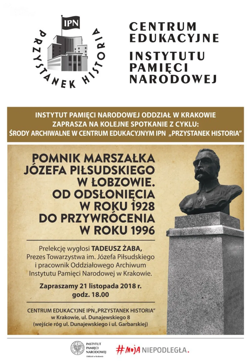 „Archiwalne środy" w Centrum Edukacyjnym IPN. Pomnik Marszałka Józefa Piłsudskiego w Łobzowie