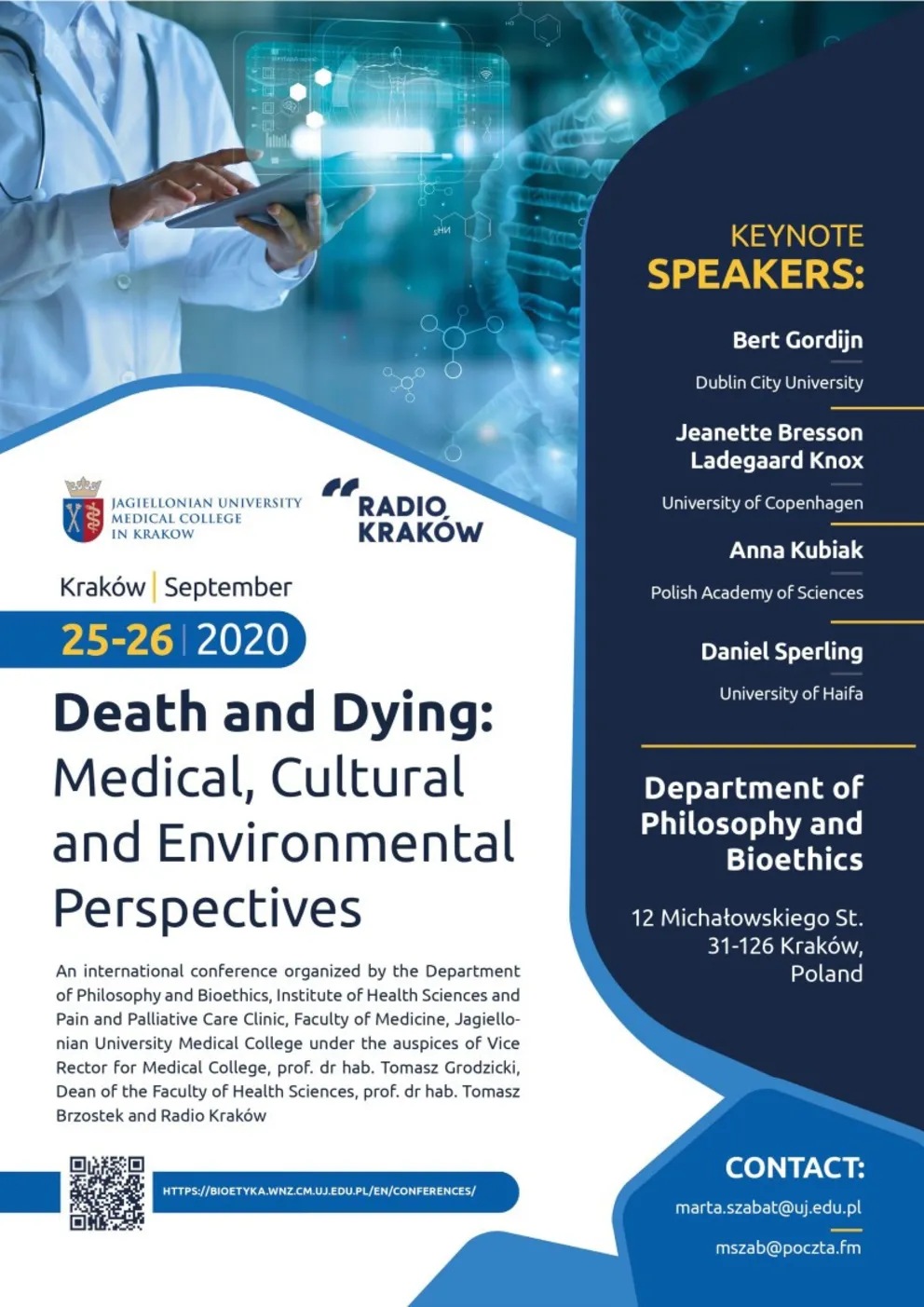 Death and Dying: Medical, Cultural and Environmental Perspectives - konferencja naukowa