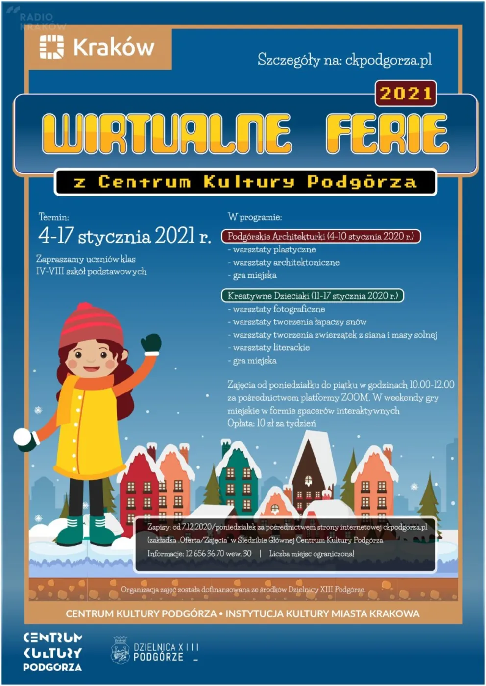Wirtualne ferie zimowe z Centrum Kultury Podgórza