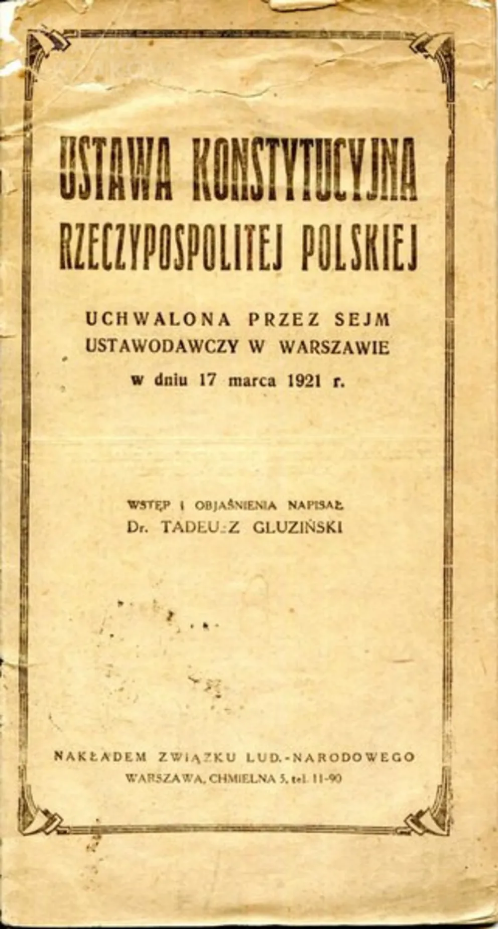 Setna rocznica uchwalenia Konstytucji marcowej