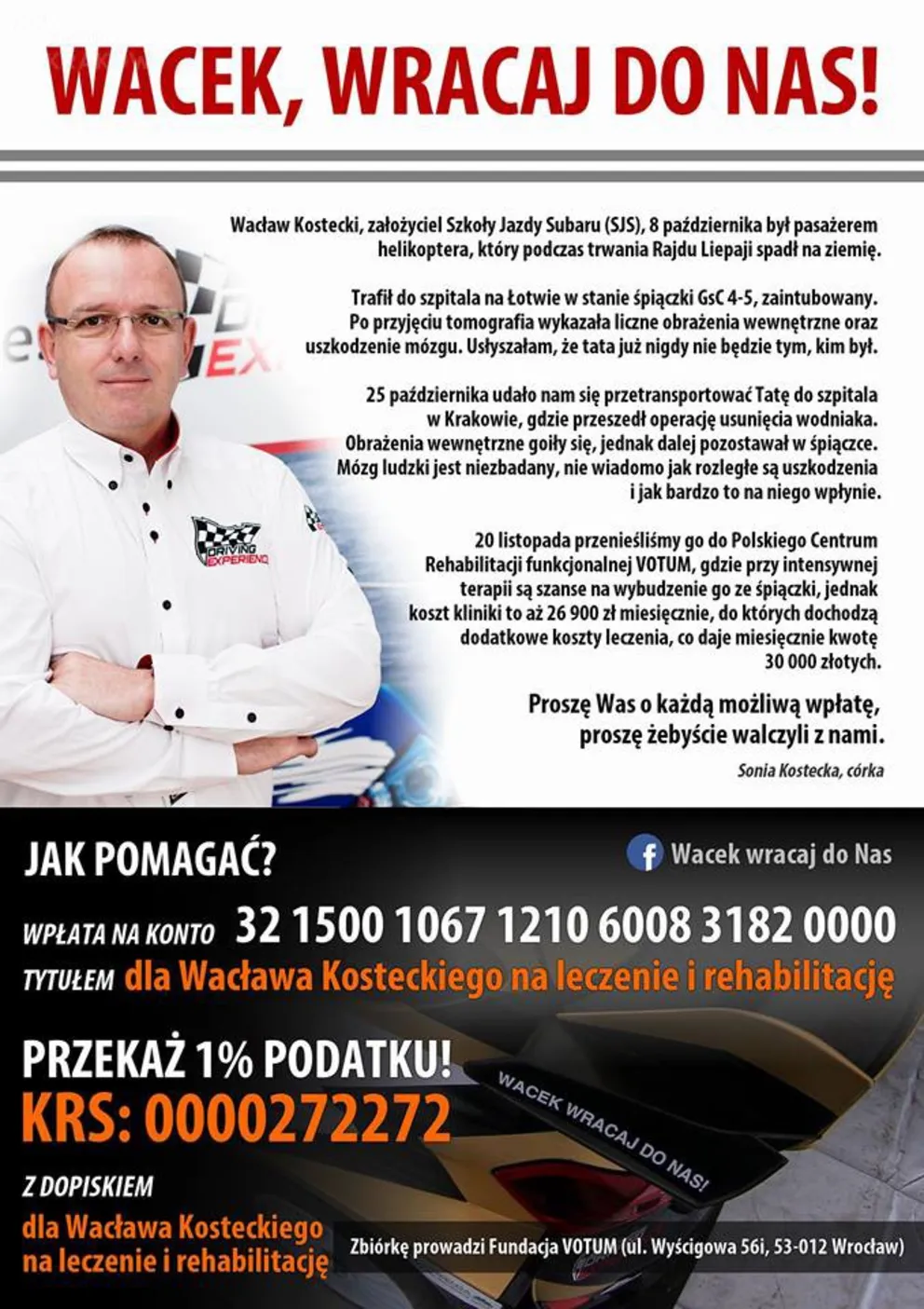 Ruszyła aukcja przedmiotów na rzecz Wacka Kosteckiego 