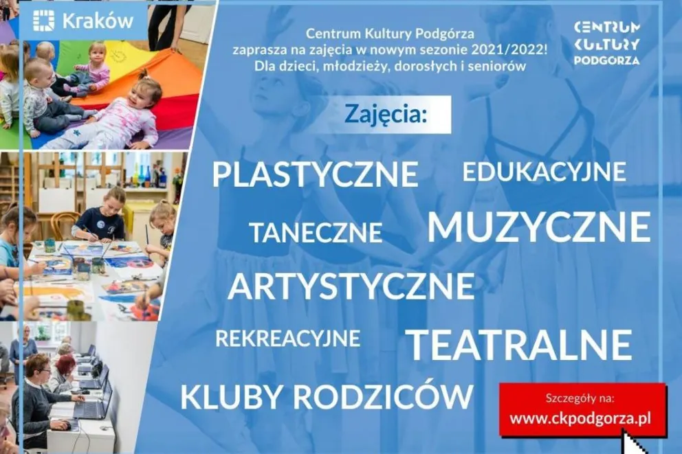 Centrum Kultury Podgórza zaprasza na zajęcia w nowym sezonie 2021/2022!