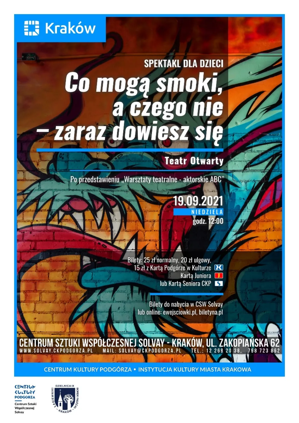 Spektakl dla dzieci „Co mogą smoki, a czego nie - zaraz dowiesz się” Teatr Otwarty