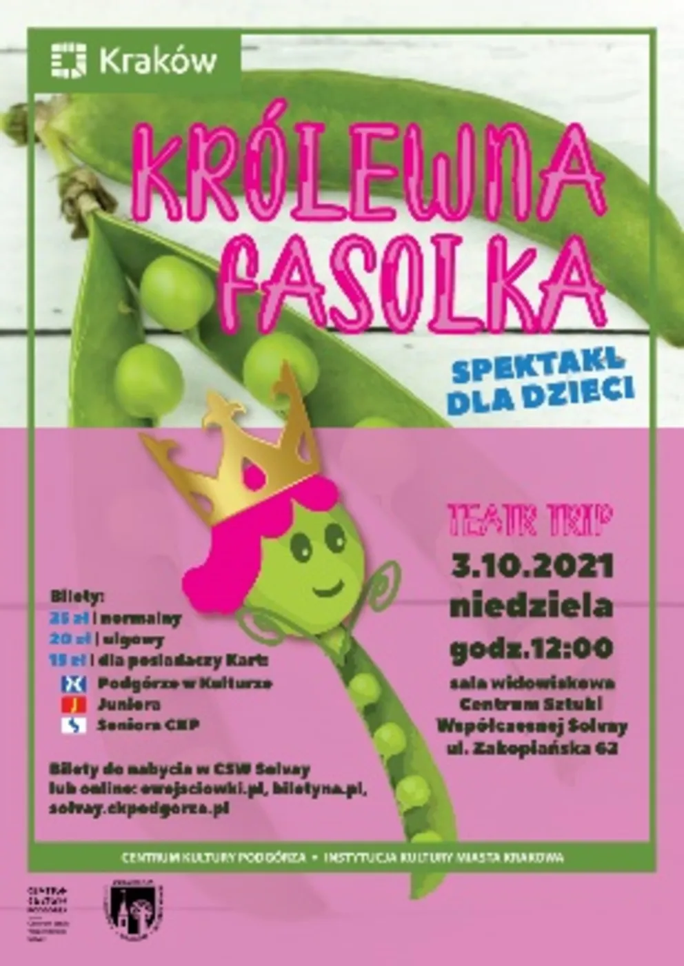 Spektakl dla dzieci „Królewna Fasolka” TEATR TRIP