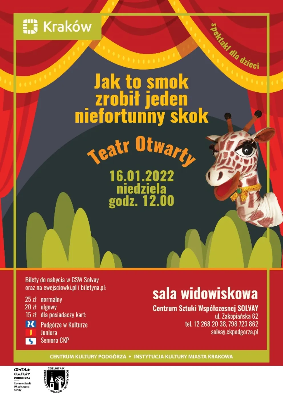Spektakl dla dzieci „Jak to smok zrobił jeden niefortunny skok” Teatr Otwarty