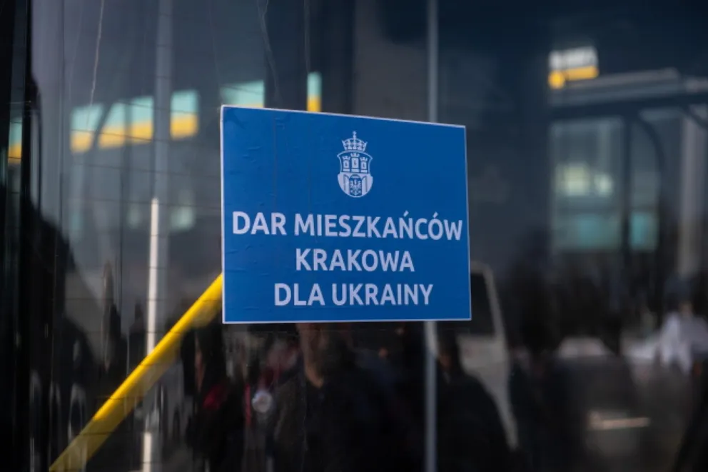 Uroczystość przekazania autobusów dla Lwowa