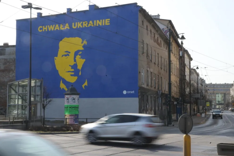 W Krakowie powstał mural z wizerunkiem prezydenta Ukrainy