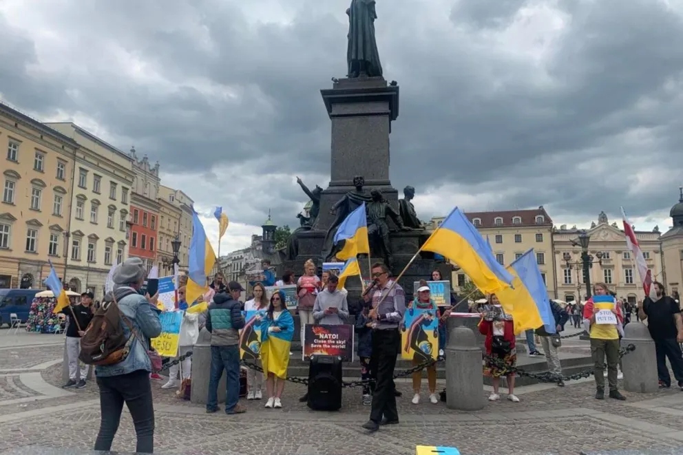 Ukraińcy mieszkający w Krakowie ciągle protestują przeciwko rosyjskiej agresji