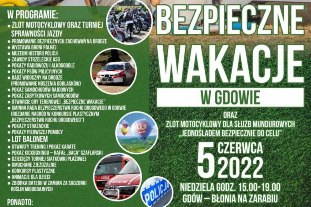 Bezpieczne wakacje w Gdowie oraz zlot motocyklowy dla służb mundurowych „Jednośladem bezpiecznie do celu”