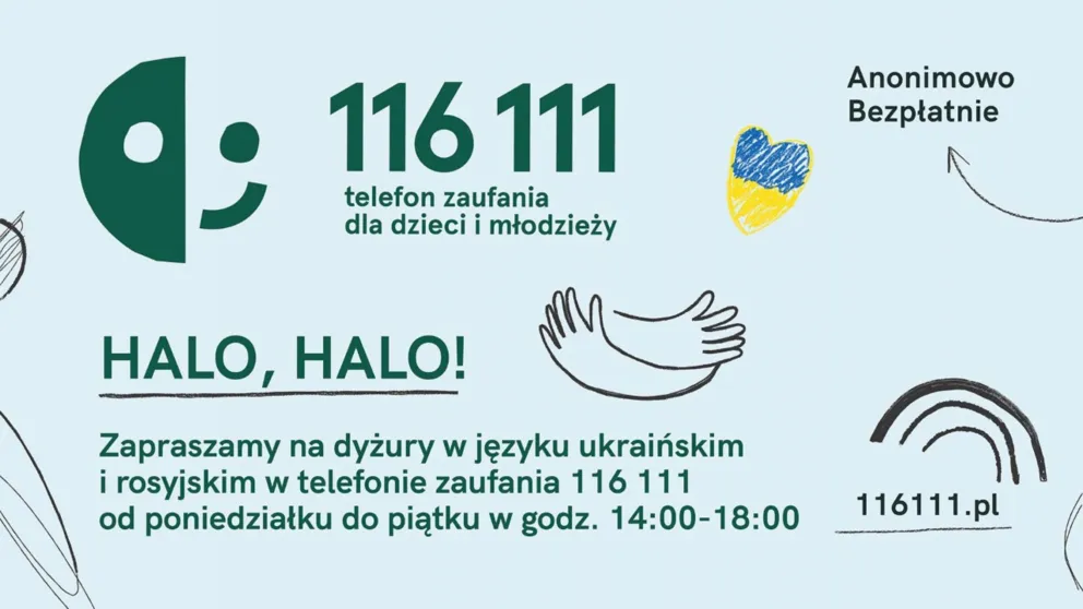 Telefon Zaufania w czasie wakacji, także dla dzieci ukraińskich 