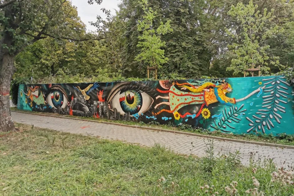 Kraków: mural przy ul. Eisenberga przedstawia piekło wojny w Ukrainie