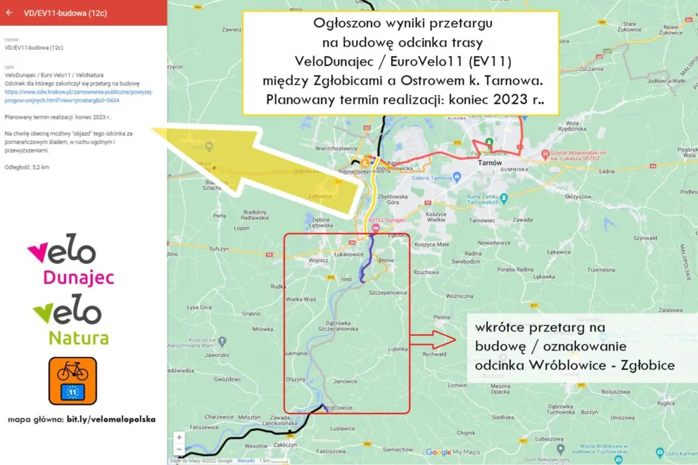 Będzie kolejny odcinek rowerowej trasy VeloDunajec od Ostrowa do Zgłobic