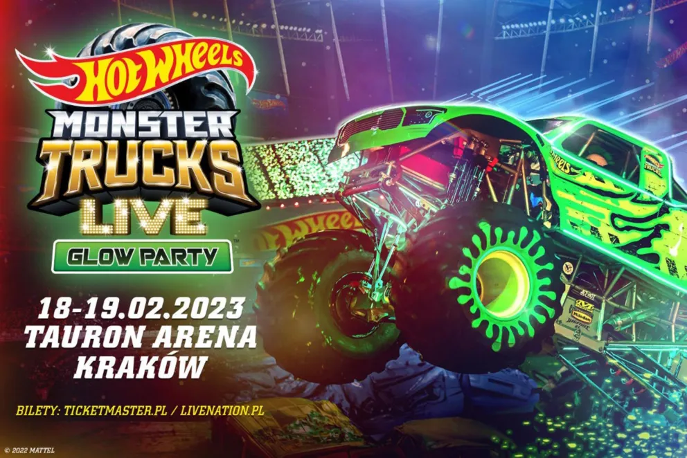 Całkowicie nowe Hot Wheels Monster Trucks Live™ Glow Party rozświetli TAURON Arenę Kraków. Mamy bilety dla słuchaczy