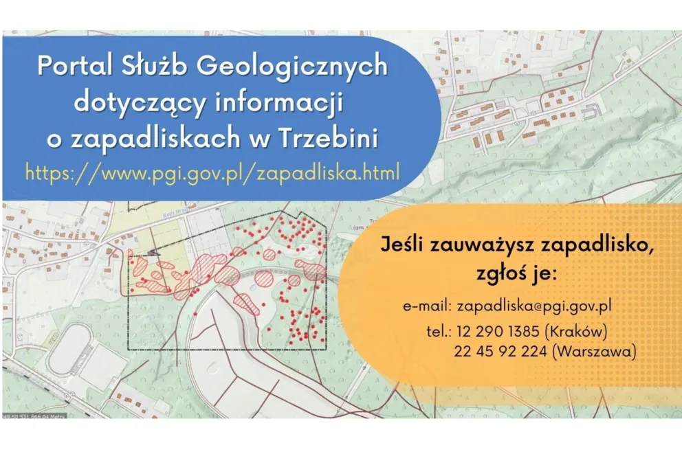 Powstała podstrona portalu "Centrum geozagrożeń", prezentująca zapadliska w Trzebini