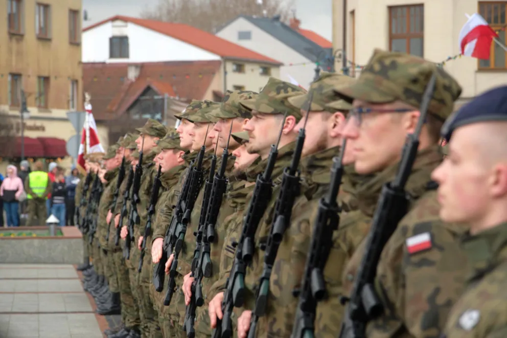 Przysięga wojskowa żołnierzy 11 Małopolskiej Brygady Obrony Terytorialnej w Trzebini