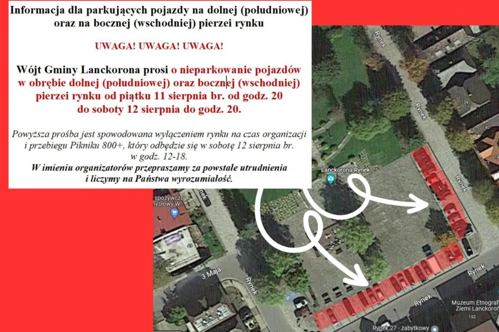 W sobotę w Lanckoronie odbędzie się rodzinny piknik 800+. Jest apel, żeby nie parkować na rynku