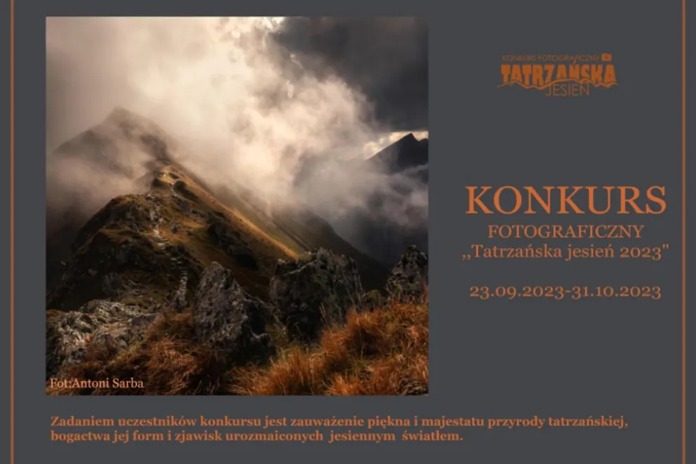 Aparaty w dłoń!  XXIV KONKURS FOTOGRAFICZNY „TATRZAŃSKA JESIEŃ 2023”