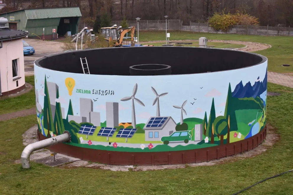 Edukacyjny Mural w Libiążu ma przekazywać wiedzę o oczyszczaniu ścieków