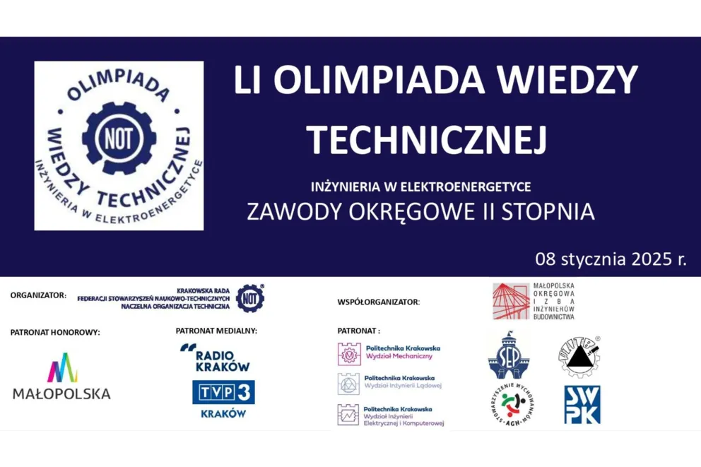 Eliminacje okręgowe do LI Olimpiady Wiedzy Technicznej – Inżynieria w Elektroenergetyce