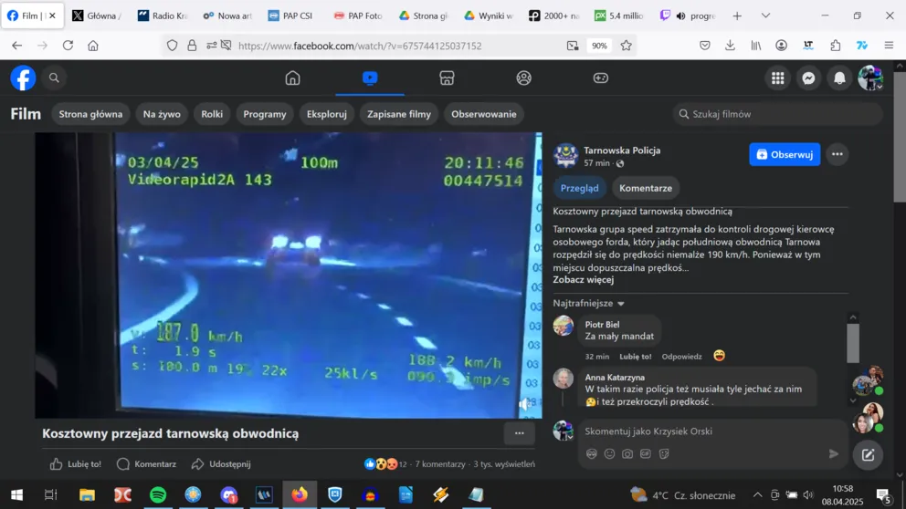 190 km/h na obwodnicy Tarnowa. Kierowca prawa jazdy jednak nie stracił