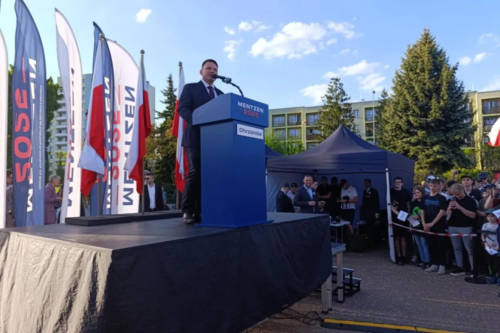 Sławomir Mentzen w Chrzanowie: "Polski prąd z polskiego węgla, a nie z niemieckich wiatraków"