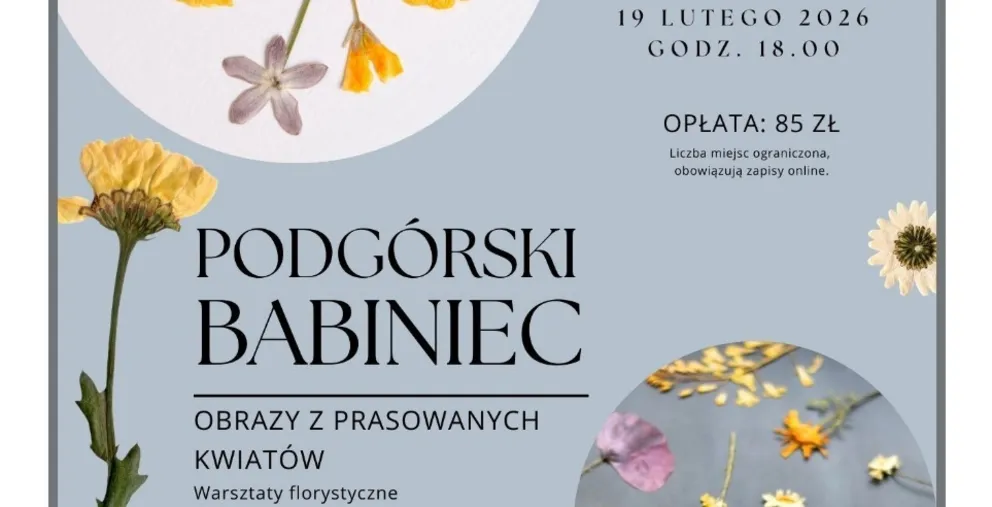 Obrazy z prasowanych kwiatów 
[Cykl: Podgórski Babiniec] 