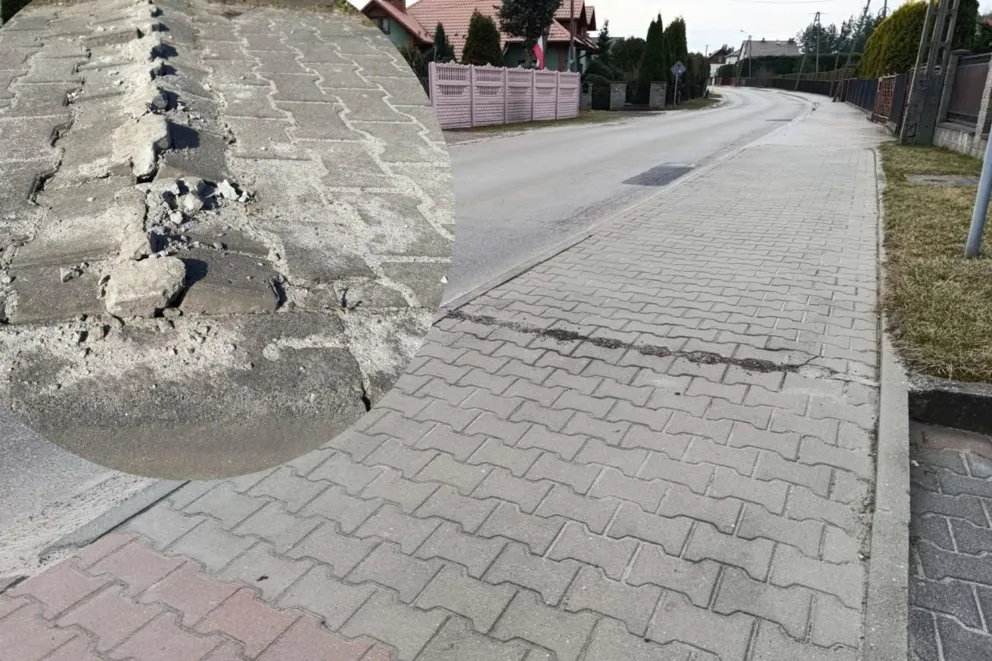 Kopalnia Janina uznała szkody górnicze i naprawi popękany chodnik w Żarkach