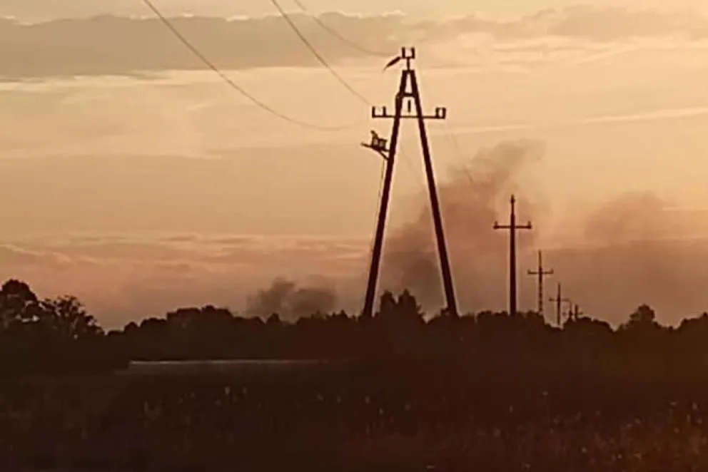 Pożar trzciny w Przeciszowie. Jeden ze strażaków zatruł się dymem