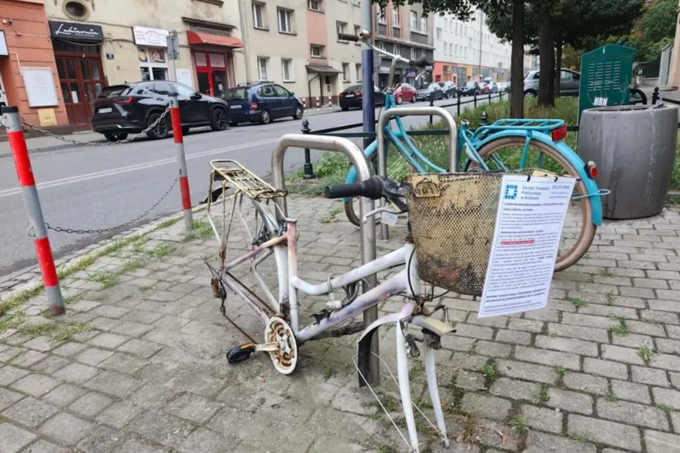 Ponad tysiąc wraków rowerowych porzucono na ulicach Krakowa